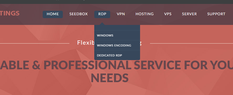 RDP Options RDP Page Option